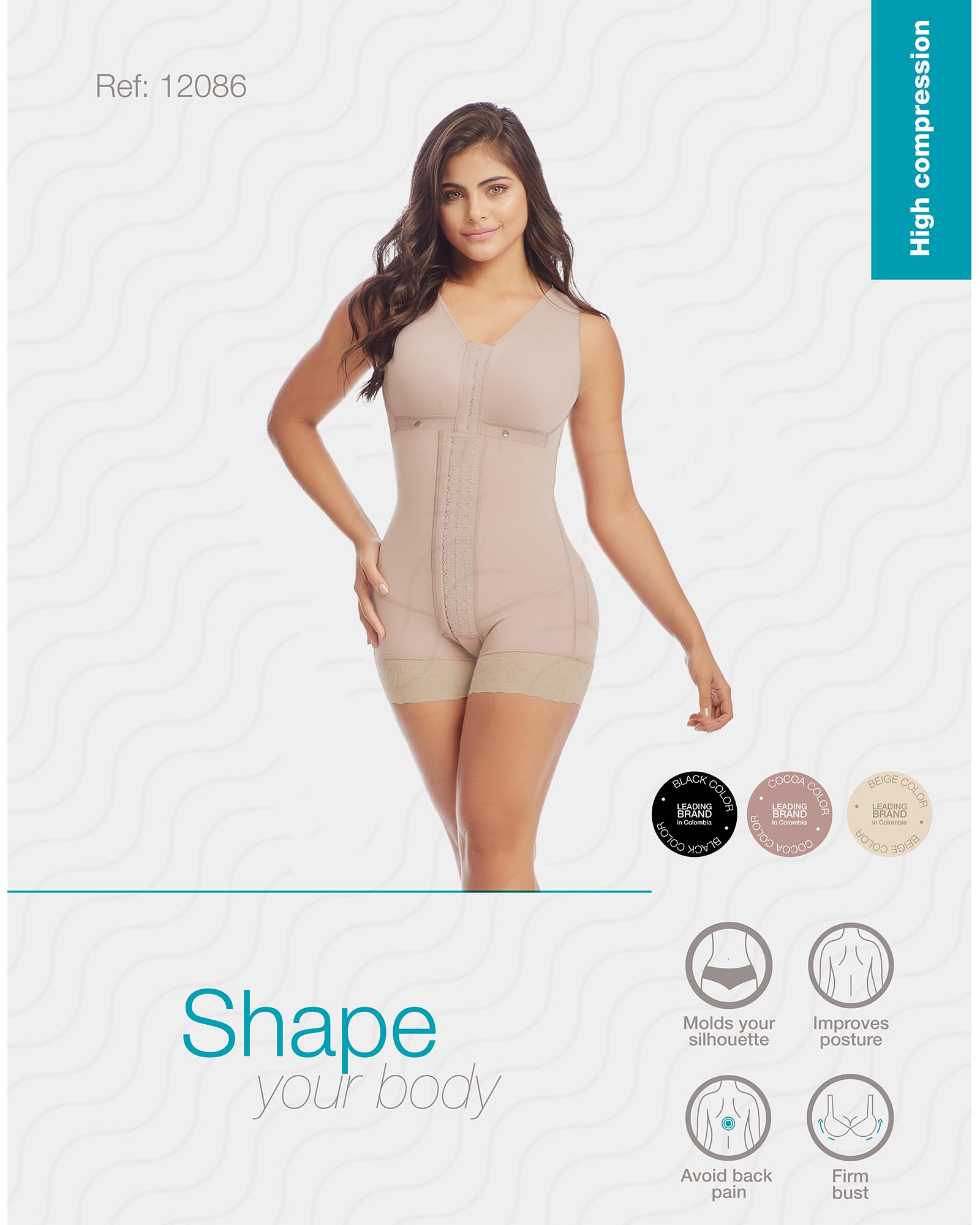 DELIÉ High Compression 086 Shapewear for Women - Tummy Control Waist Trainer, Extra Firm Colombian Fajas Moldeadoras Body Shaper | Perfect for Postpartum, Workout & Special Occasions