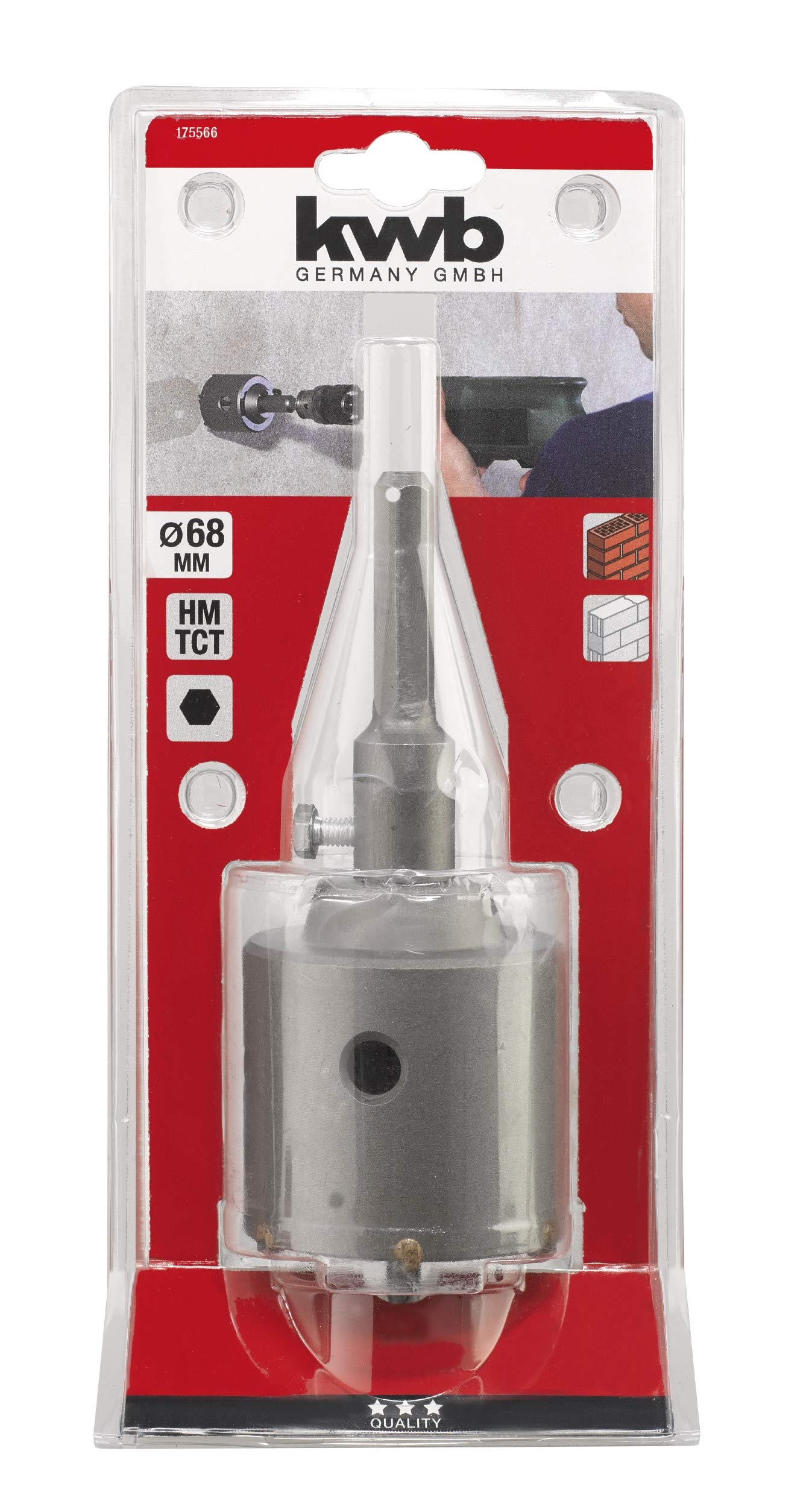 Kraftixx HM 175566 Hexagonal Drill Bit - High Performance Masonry & Concrete Drill Bit for Professional & DIY Projects - Perfect for Tile, Brick, and Stone Drilling