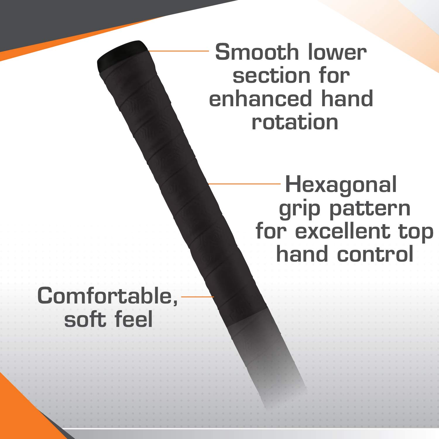 GRAYS Twintex Black Field Hockey Stick Grip Tape - Non-Slip, Durable Hockey Stick Handle Wrap for Enhanced Control - Perfect for Training, Matches & Outdoor Hockey Games