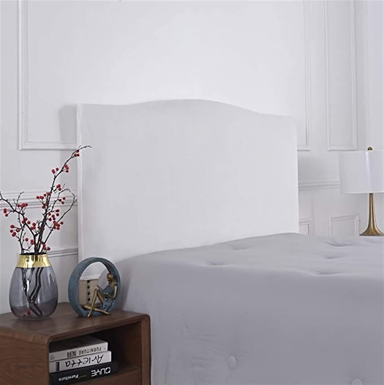LUKKC Stretch Velvet Headboard Slipcover - Dustproof Protector for Queen, Twin, King & Full Size Beds | Soft Upholstered Headboard Cover for Single & Double Beds | Perfect for Bedroom Decor & Dust Protection