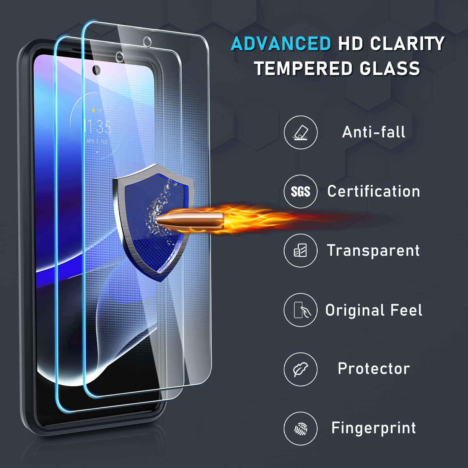Janmitta Shockproof Case for Moto G Stylus 5G 2022 - Heavy Duty Full Body Protection with Built-in Screen Protector & Metal Ring Holder Kickstand (Black Matte) - Perfect for Outdoor Activities, Work, and Daily Use