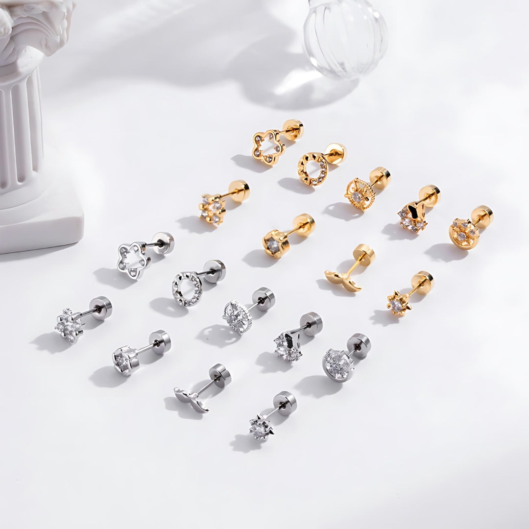 20G Tiny Beard Flat Back Labret Helix Daith Stud - Surgical Steel Body Jewelry for Men & Women | Perfect for Cartilage, Nose, Ear Piercing & Everyday Wear