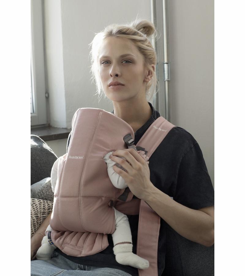 BabyBjorn Baby Carrier Mini - Soft Cotton Infant Carrier for Newborns to 12 Months - Hands-Free Baby Wearing for Parents - Perfect for Shopping, Hiking & Daily Errands