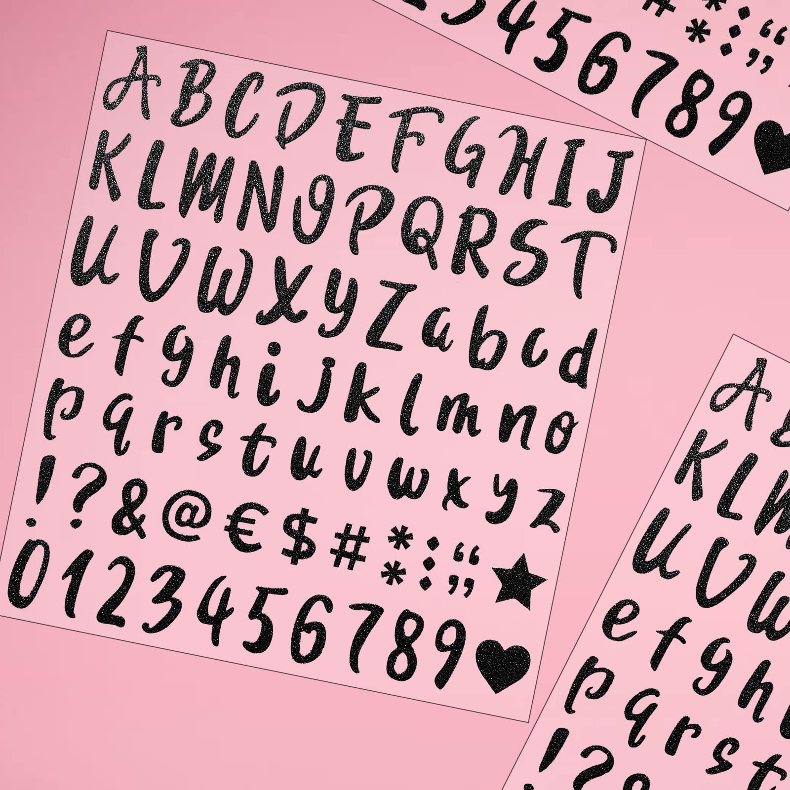 960-Piece Self-Adhesive Glitter Alphabet & Number Stickers (1 Inch, Black) - 12 Sheets for Graduation Caps, Mailboxes, Signs, Windows, Cars, Doors & Office Decor - Perfect for DIY Crafts, Address Marking & Home Decoration