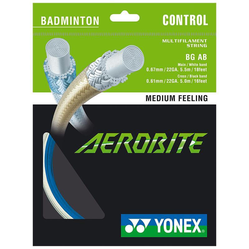 Yonex BG Aerobite Badminton String - High Performance Badminton Racket String for Power & Control | Perfect for Tournament Play & Training