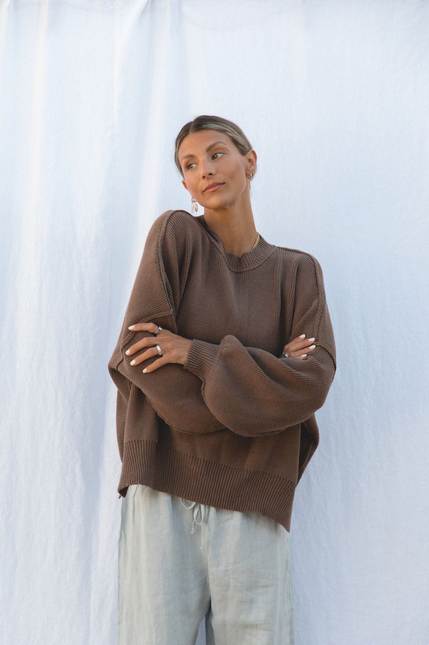 Chloé Oversized Knit Sweater for Women | Soft Chunky Cable Knit Pullover | Winter Warm Casual Wear | Perfect for Holiday Parties & Cozy Nights