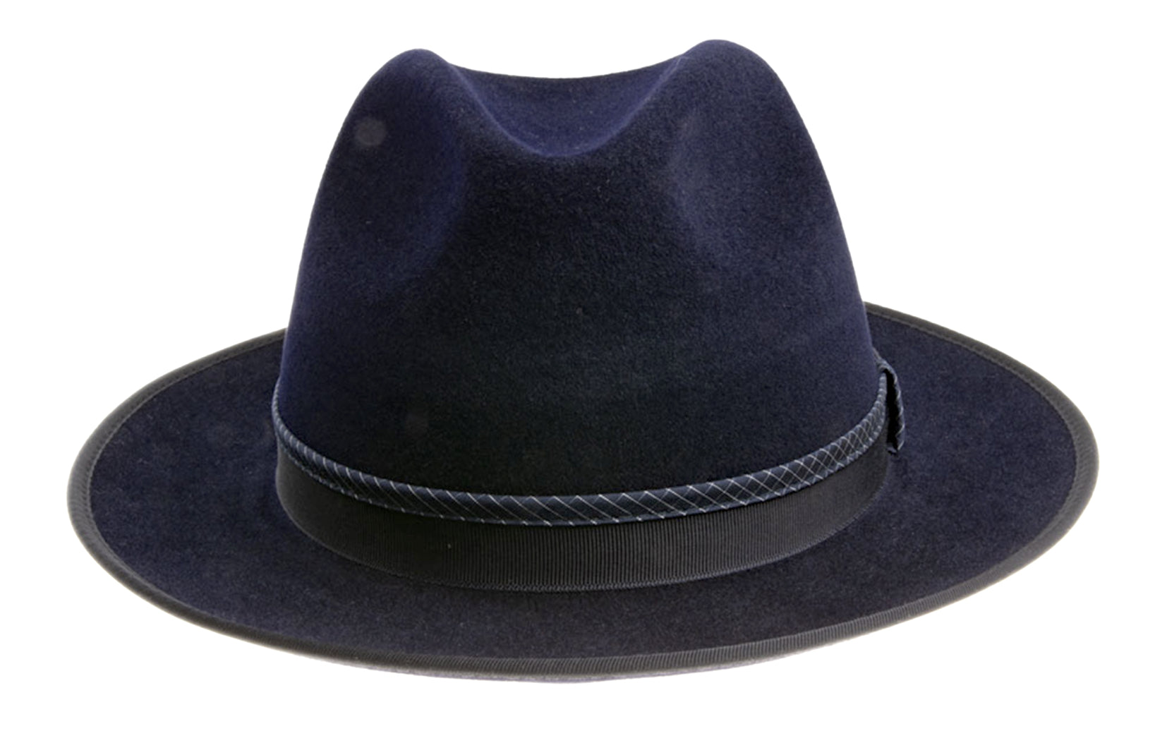 Stylish Navy Blue Fur Felt Fedora Hat for Men & Women - Classic Flat Brim Design - Perfect for Outdoor Events, Weddings & Fashion Accessories