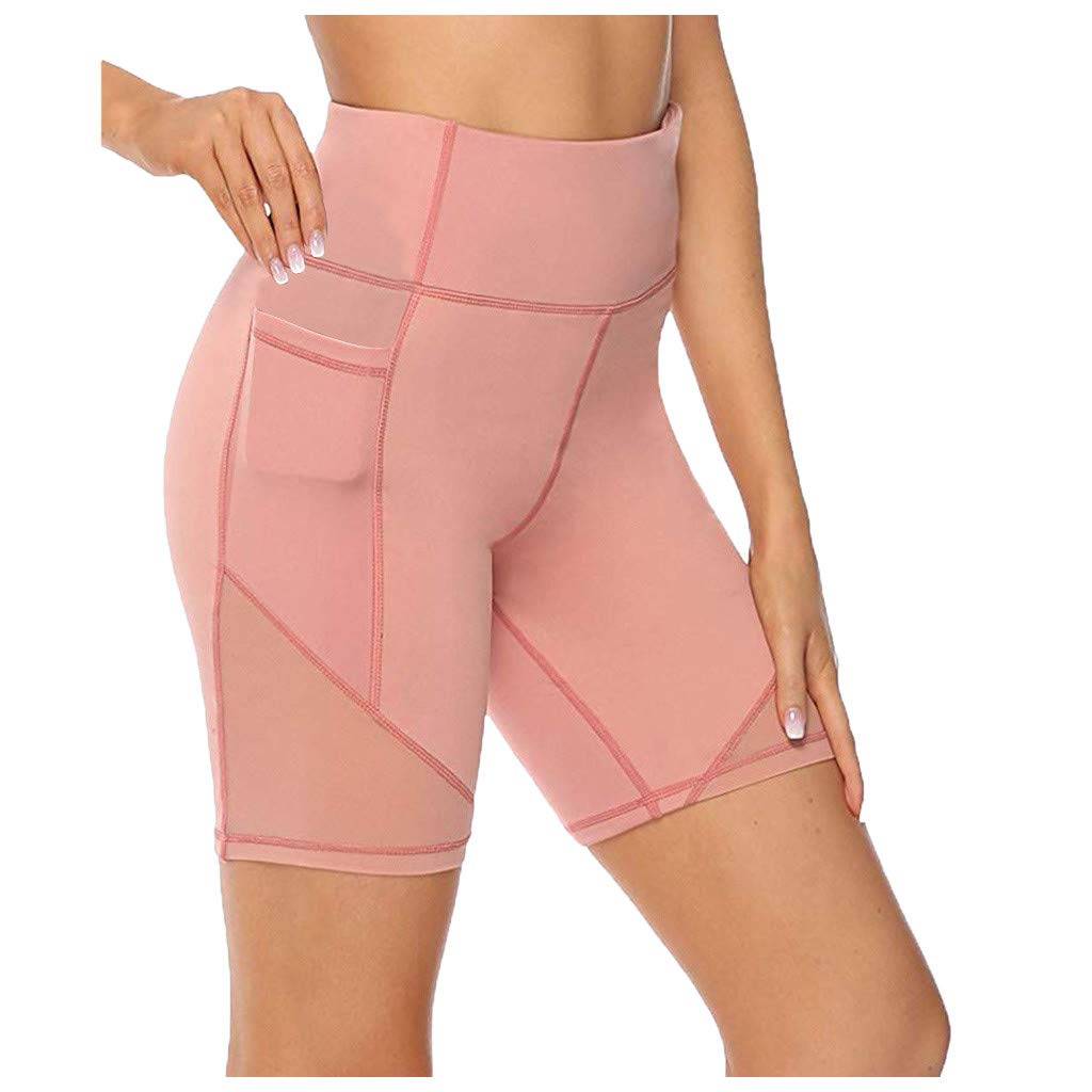 Women's High Waist Yoga Shorts - Tummy Control Workout Running Biker Shorts with Pockets | Perfect for Yoga, Gym, Running & Casual Wear