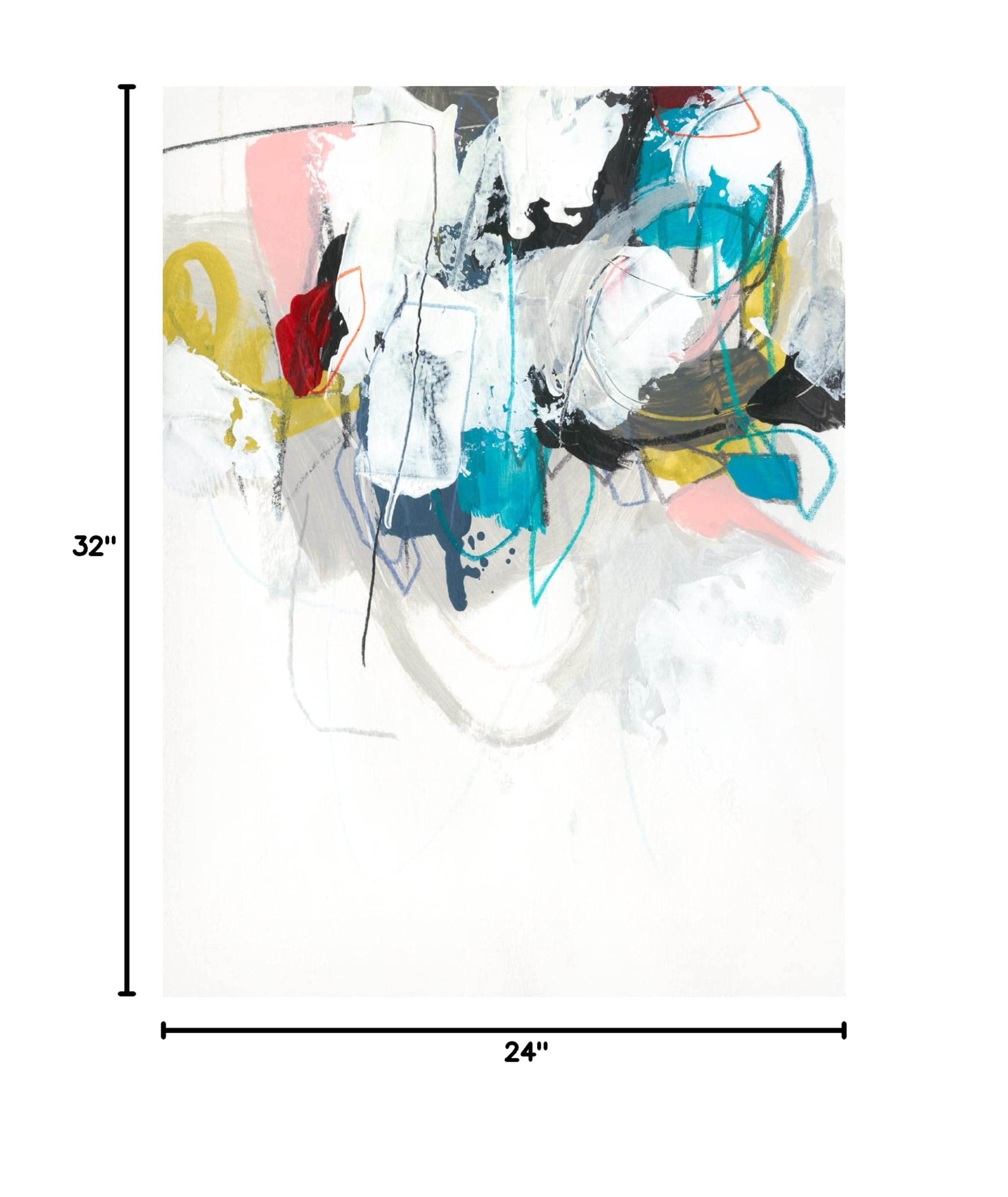 Trademark Fine Art 'Graffiti Sequence II' Canvas Wall Art Print by June Erica Vess - Modern Abstract Painting for Living Room, Bedroom & Office Decor