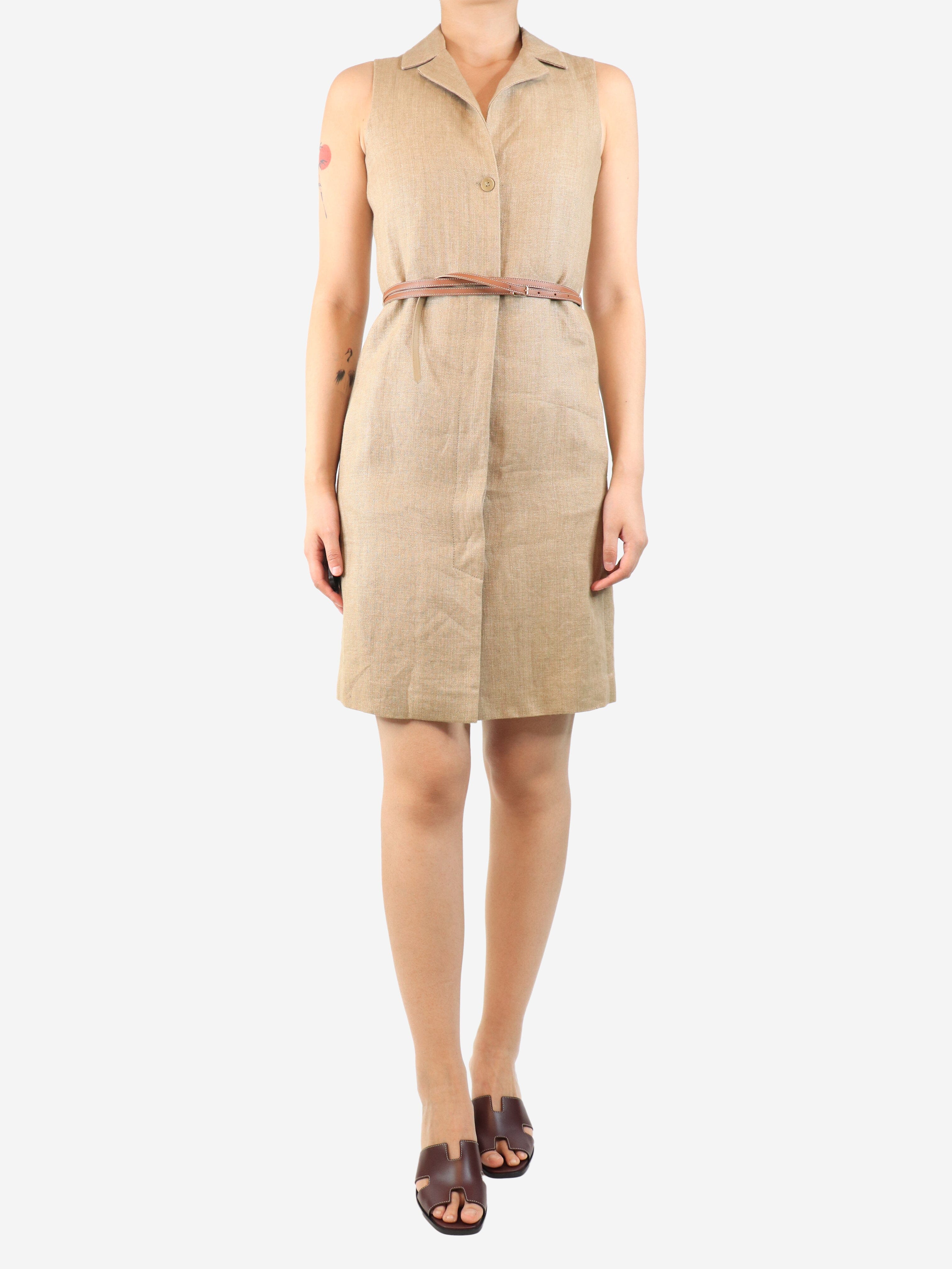Stylish Belted Linen Shirt Dress for Women - UK Size 8 | Perfect for Summer Outfits, Beach Cover-ups & Casual Office Wear