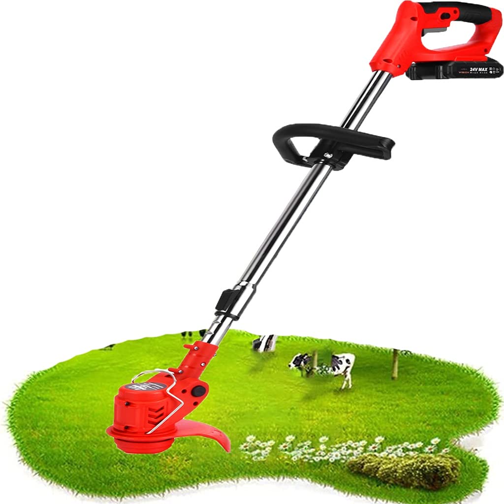 800W Electric String Trimmer - Telescopic Weed Eater with 3 Cutter Heads, Low Noise Garden Grass Trimmer (Includes 2 Batteries) - Perfect for Lawn Care, Yard Maintenance & Landscaping