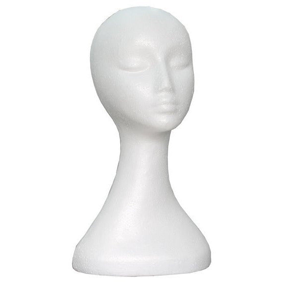 Polystyrene Foam Head Mannequin for Wig Display & Hat Fitting - Perfect for Salon, Barber Shop, and Retail Store Use
