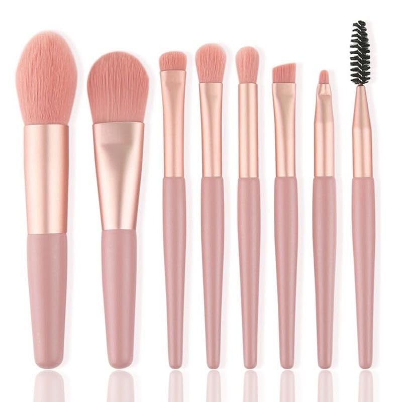 Premium 8-Piece Makeup Brush Set - Synthetic Kabuki, Eyeshadow, Eyeliner & Blending Brushes for Face Powder & Blush | Professional Cosmetic Brush Kit for Daily Makeup & Travel