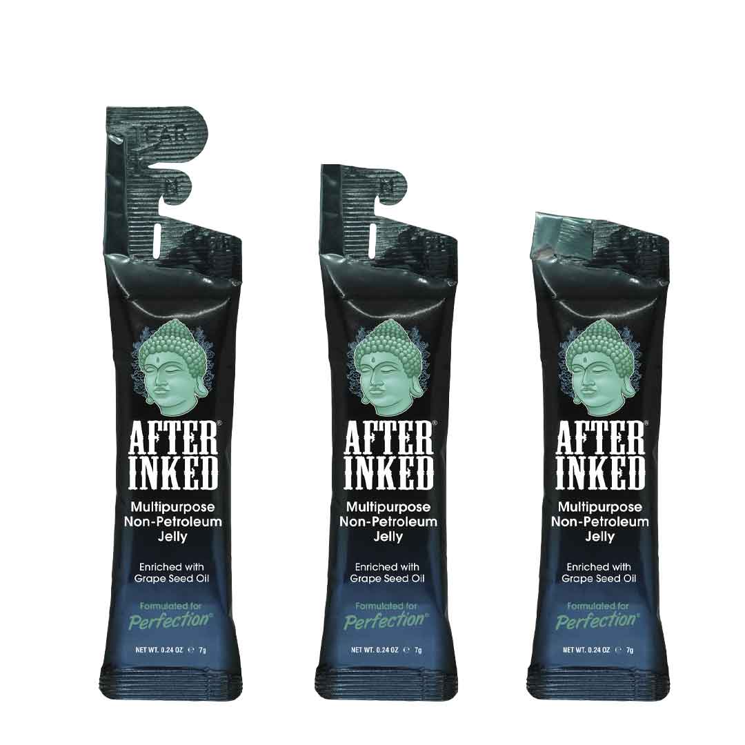 AfterInked Non-Petroleum Jelly (NPJ) Tattoo Aftercare - 7g Packet (3 Pack) for Healing, Moisturizing & Protecting New Tattoos - Perfect for Tattoo Artists & Enthusiasts
