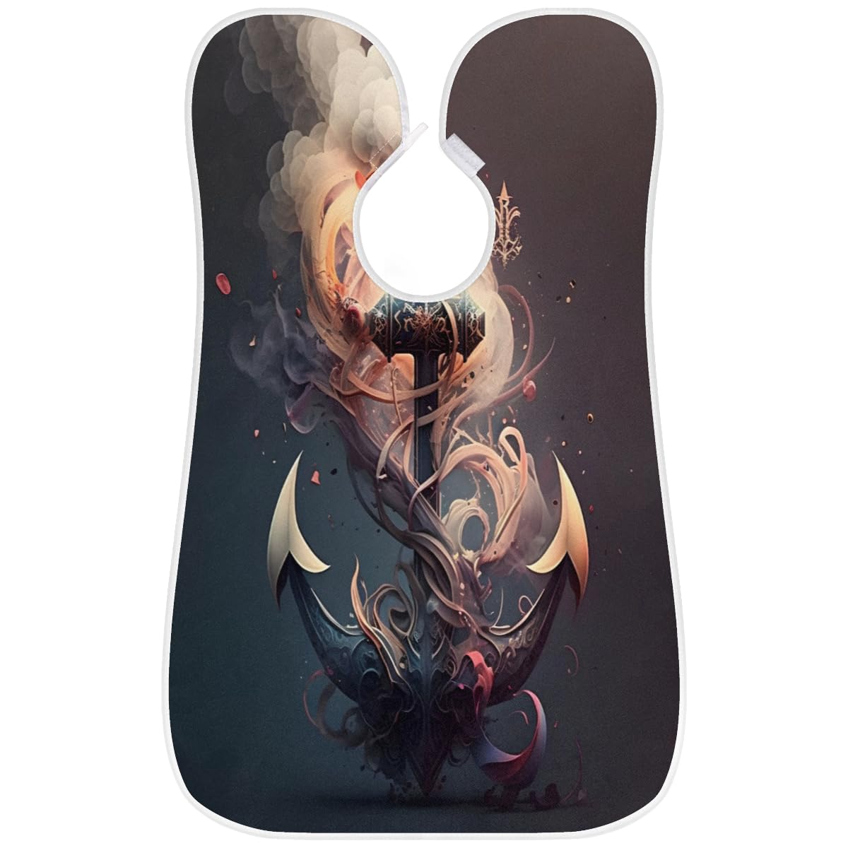 Anchor Smoke Print Beard Shaving Bib for Men - Waterproof Hair Dye Apron & Makeup Cape for Barbers, Stylists & DIY Haircuts - Sink Hair Catcher & Beard Trimming Tool - Perfect for Home Grooming & Salon Use