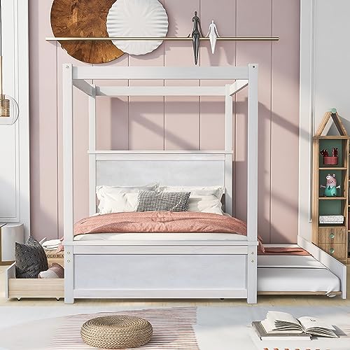 White With Trundle+2drawers