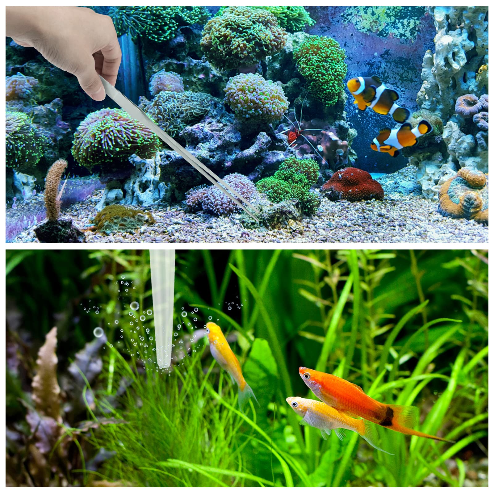 6-Piece Aquarium Cleaning Kit - Fish Tank Scraper & Feeder Tools for Glass Tanks - Perfect for Freshwater & Saltwater Aquariums