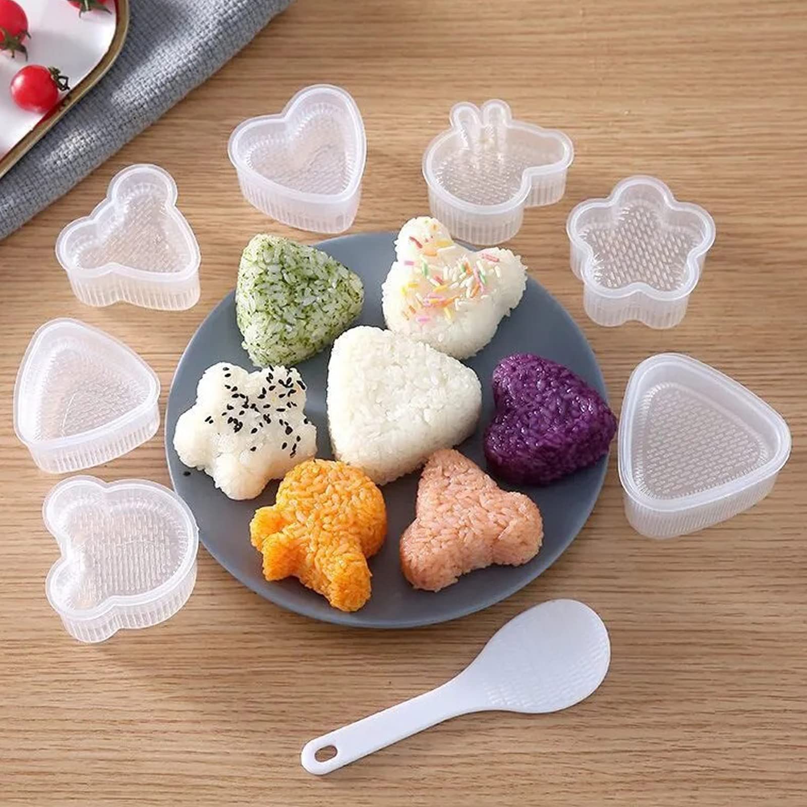 8Pcs Cute Cartoon Sushi Making Kit - DIY Onigiri Rice Ball Maker Mold & Sushi Roller Tool for Home Kitchen | Perfect for Kids Cooking, Party Food Prep & Japanese Cuisine Lovers