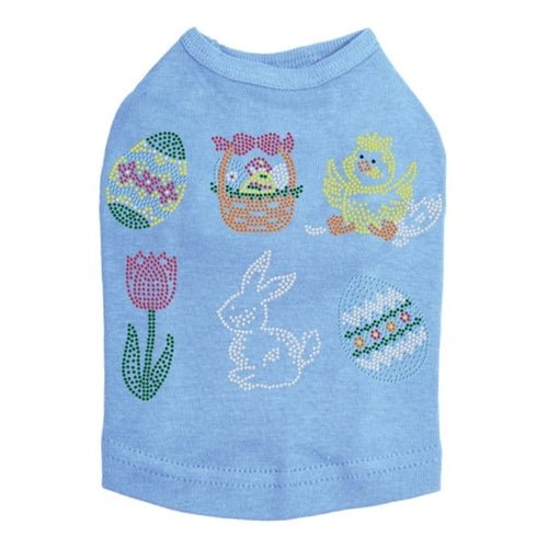 6-Pack Easter Dog Tank Tops - Assorted Colors for Small & Medium Dogs - Perfect for Easter Photos & Spring Outings