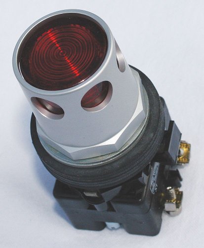 Eaton HT8GDRBF7 30mm LED Illuminated Push Button Switch - 1NC Maintained/Momentary Action, Red - for Industrial Control Panels, Machinery & Automation Systems