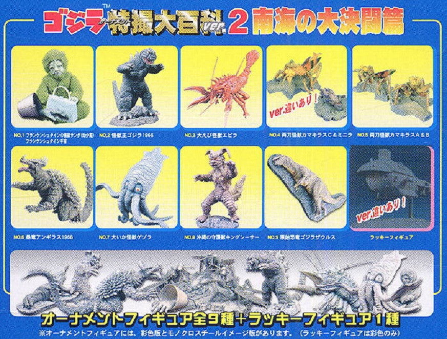 Bandai Godzilla Action Figure Set - 19-Piece Special Effects Encyclopedia South Seas Battle Collection - Perfect for Collectors, Display & Gifts