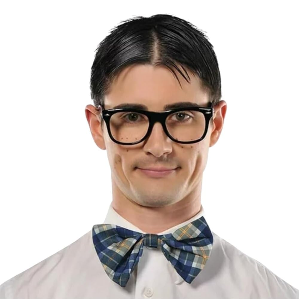 Premium Black Nerd Glasses for Adults - Lightweight Unisex Eyewear for Cosplay, Halloween, Parties & Everyday Wear - Comfortable Retro Style Frames for Men & Women