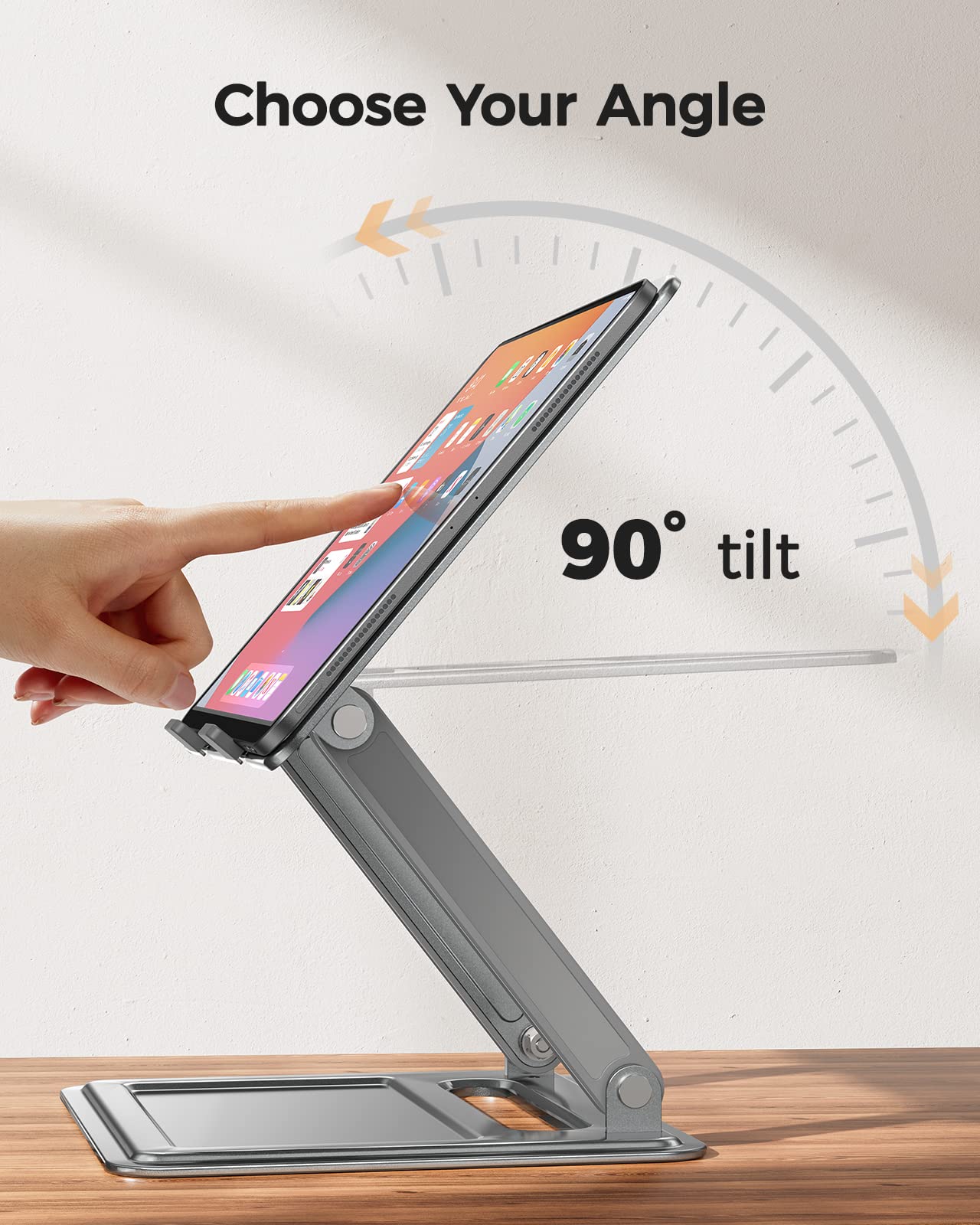 LORYERGO Adjustable Laptop Stand for 17.3 Inch Laptops - Portable Ergonomic Riser with Heat Dissipation, Supports Up to 17.6 lbs, Gray - Perfect for Home Office, Gaming & Workspace Setup
