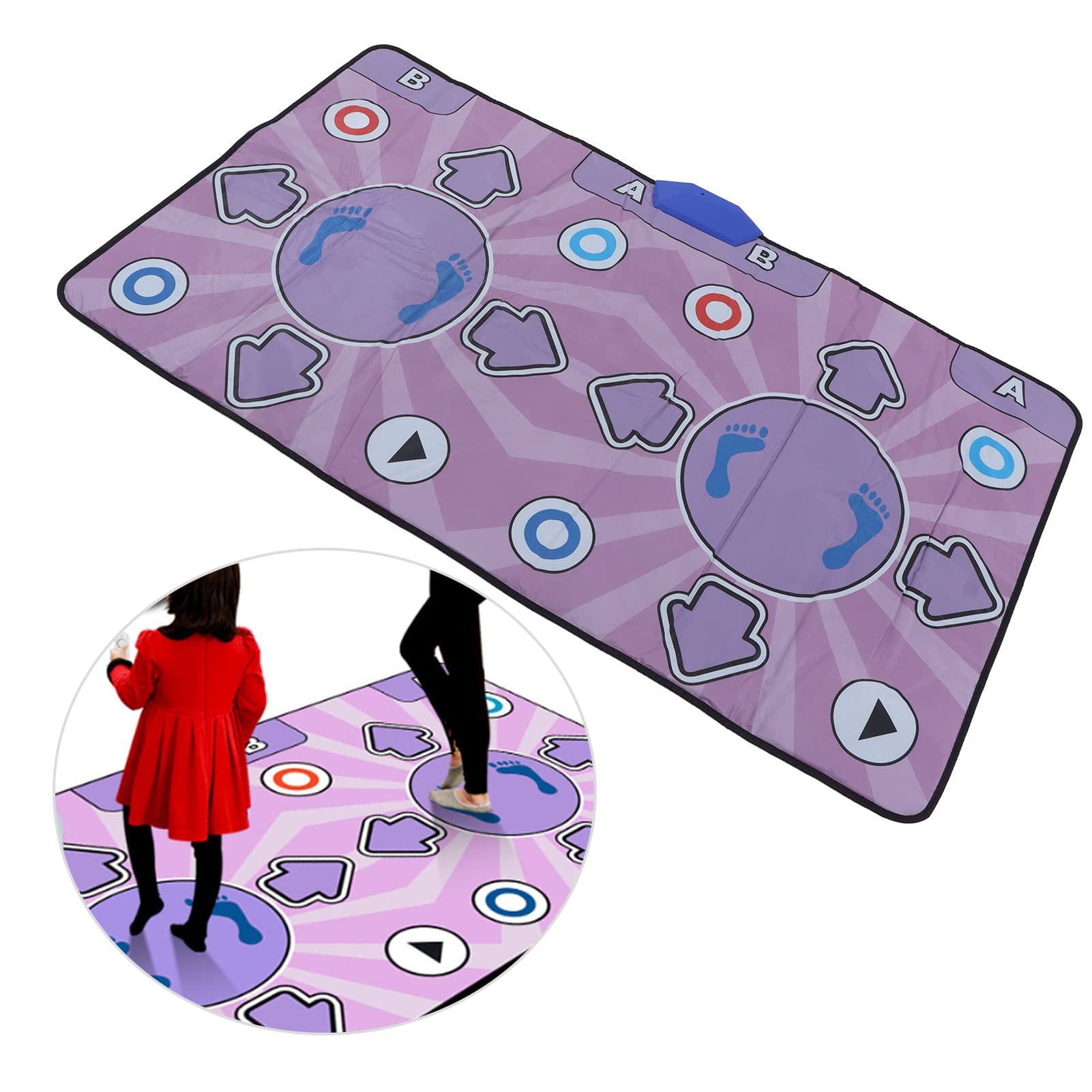 Luqeeg HD AR Camera Electronic Dance Mat for TV - Interactive Musical Dancing Carpet with Dual Gamepads & Interface Cable - Fun Exercise Step Play Pad for Kids & Family - Perfect for Birthday Gifts, Indoor Games & Family Entertainment