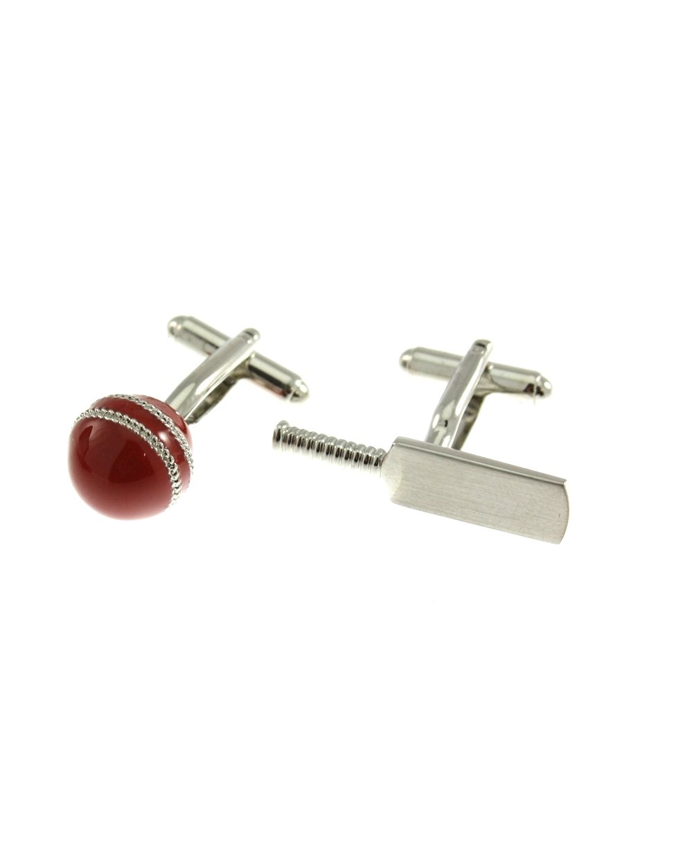 Zac's Alter Ego Cricket Bat & Ball Cufflinks Set in Elegant Gift Box - Perfect for Cricket Fans, Groomsmen Gifts & Formal Occasions