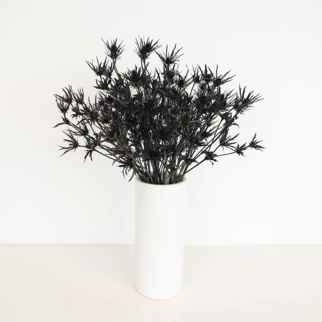 Black Thistle Flowers - Premium Artificial Floral Decor for Home, Wedding & Event Centerpieces | Dried Botanical Arrangement for Rustic, Farmhouse & Boho Style Decorating