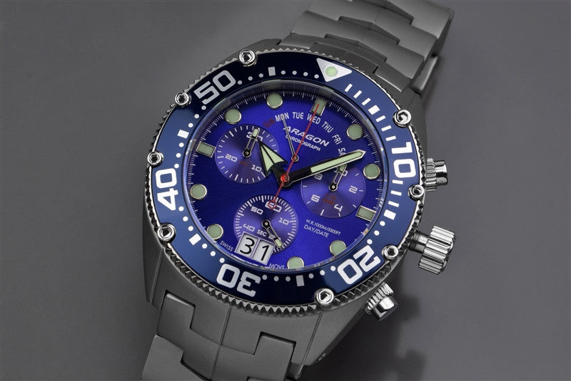ARAGON Virtuoso Titanium 8040.N A006BLU Men's Luxury Watch - Blue Dial, Stainless Steel Band, Water Resistant | Perfect for Business, Formal Events & Everyday Wear