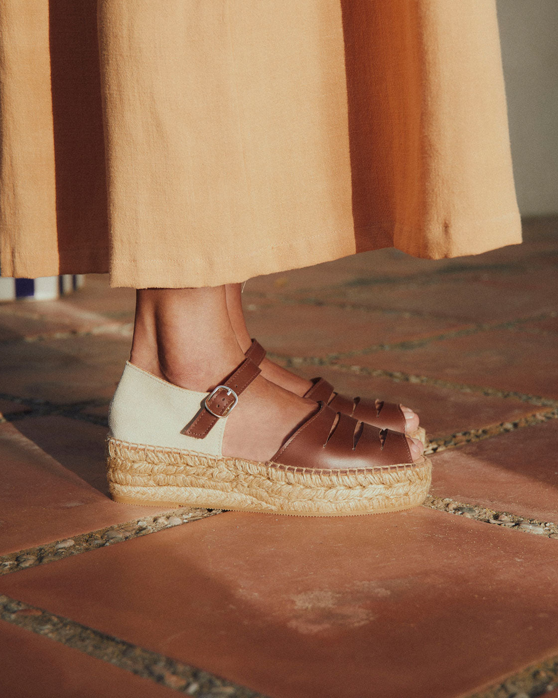 Naguisa Silencio Brown Platform Espadrille Shoes - Comfortable Cork Wedge Sandals for Women | Summer Beach, Casual Outfits & Boho Style
