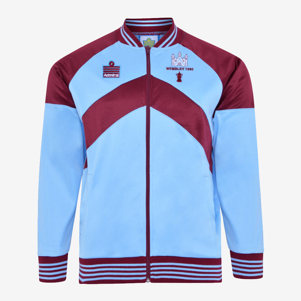 Vintage West Ham United 1980 FA Cup Final Retro Track Jacket - Men's Football Fan Hoodie for Match Day & Casual Wear