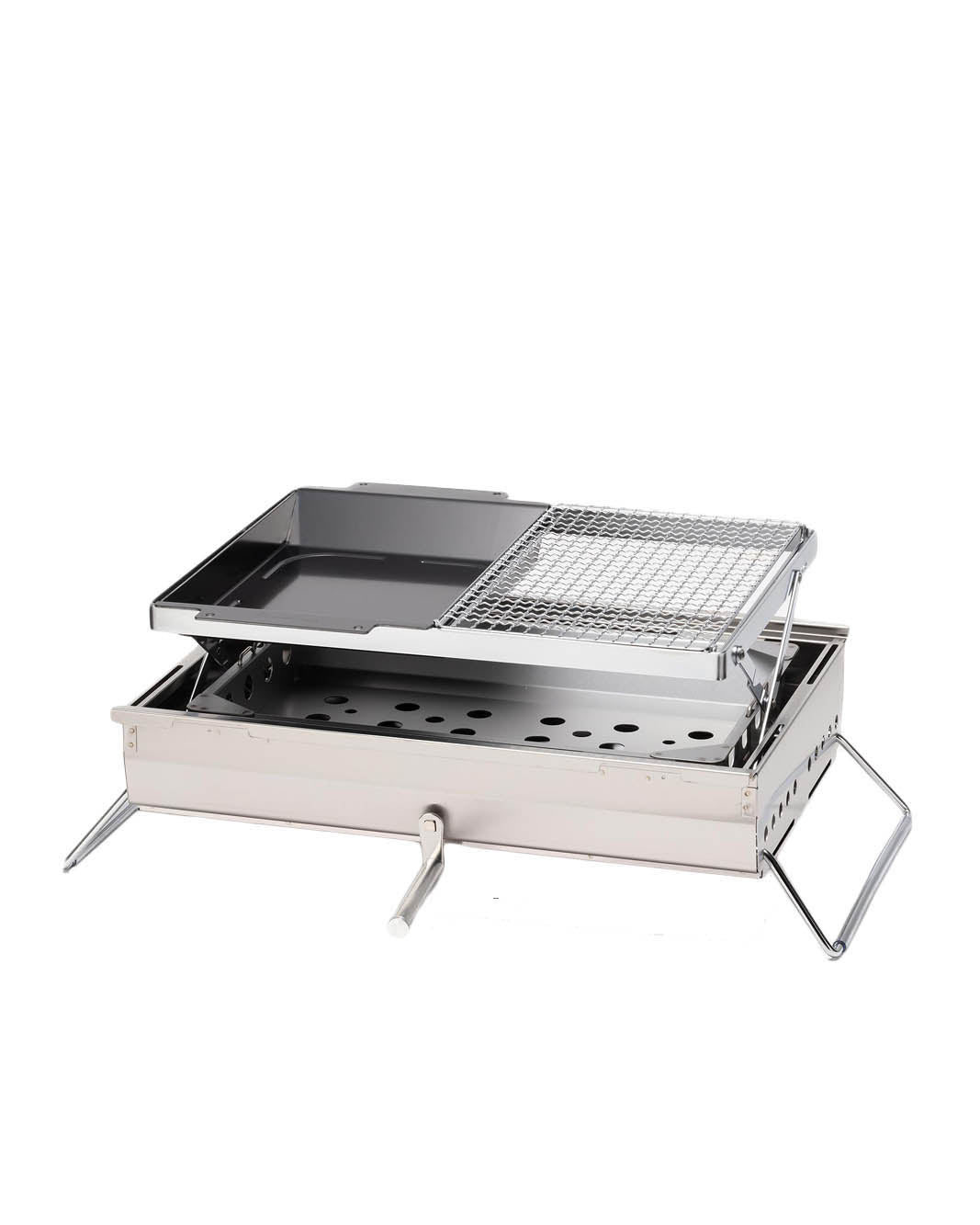 Large BBQ Box CK 160 - Premium Stainless Steel Charcoal Grill for Outdoor Cooking, Camping & Backyard Parties - Perfect for Grilling, Smoking & BBQ Events