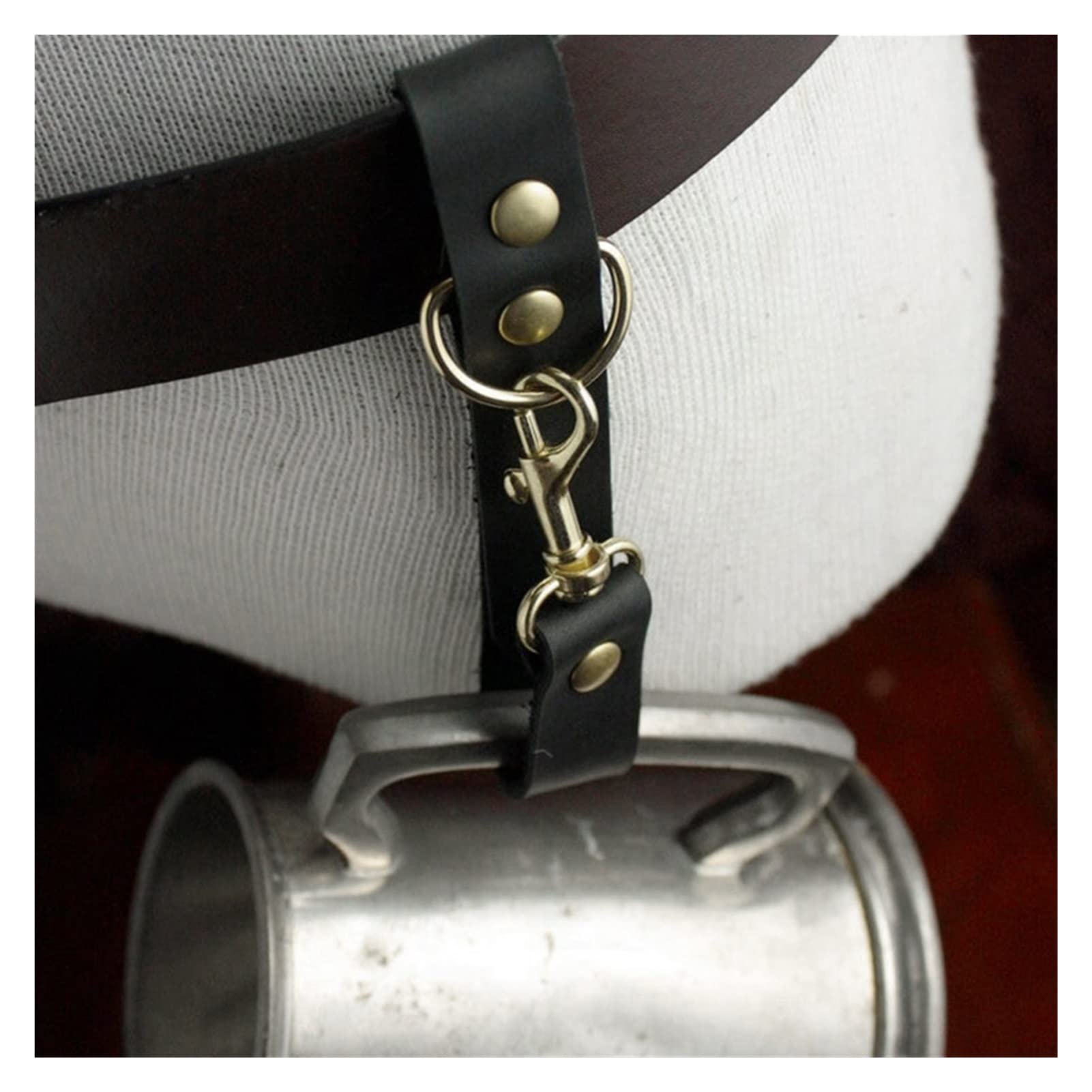 Medieval Gothic Pirate Mug Strap - Leather Beer Stein Holder & Frog Belt Cup Hook - Renaissance Festival Accessory for Cosplay, Knight Props & TV Costumes (Red, One Size) - Perfect for Renaissance Faires, Themed Parties & Historical Reenactments