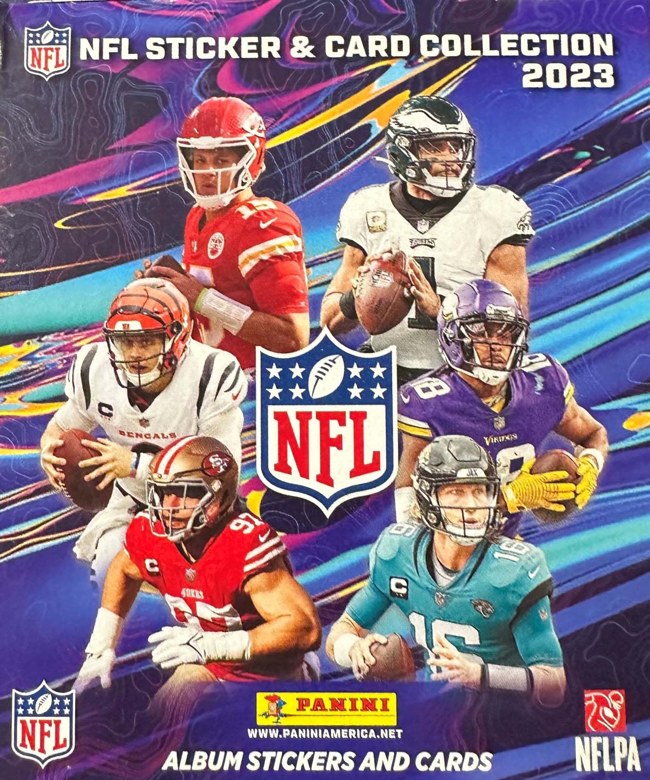 2023 Panini Football Sticker Collection Unopened Box - 50 Packs, 250 Stickers & 50 Cards Including Rookies & Stars - Perfect for Collectors, Trading & Fantasy Football Fans