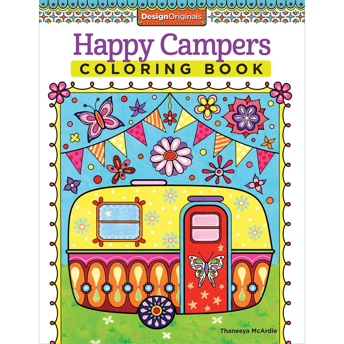 Design Originals Happy Campers Adult Coloring Book - Stress Relief & Relaxation for Camping Lovers, Nature Enthusiasts | Perfect for Travel, Gifts & Creative Therapy