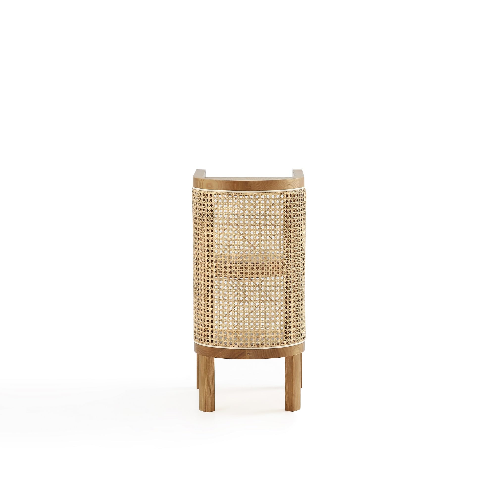 Versailles Rattan Bedside Table - Natural Cane End Table with 2 Shelves for Living Room, Bedroom, Study & Home Office Storage - Set of 2 Accent Tables for Cozy Home Decor & Small Space Organization