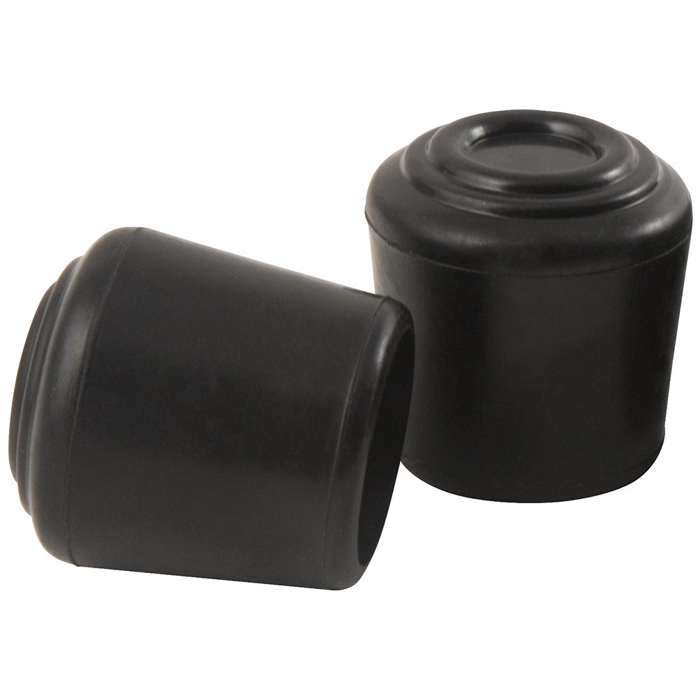 SoftTouch 1-1/4 Inch Rubber Chair Leg Caps - Black Folding Metal Chair Foot Protectors (2-Pack) - Non-Slip Floor Protectors for Home, Office, and Restaurant Use
