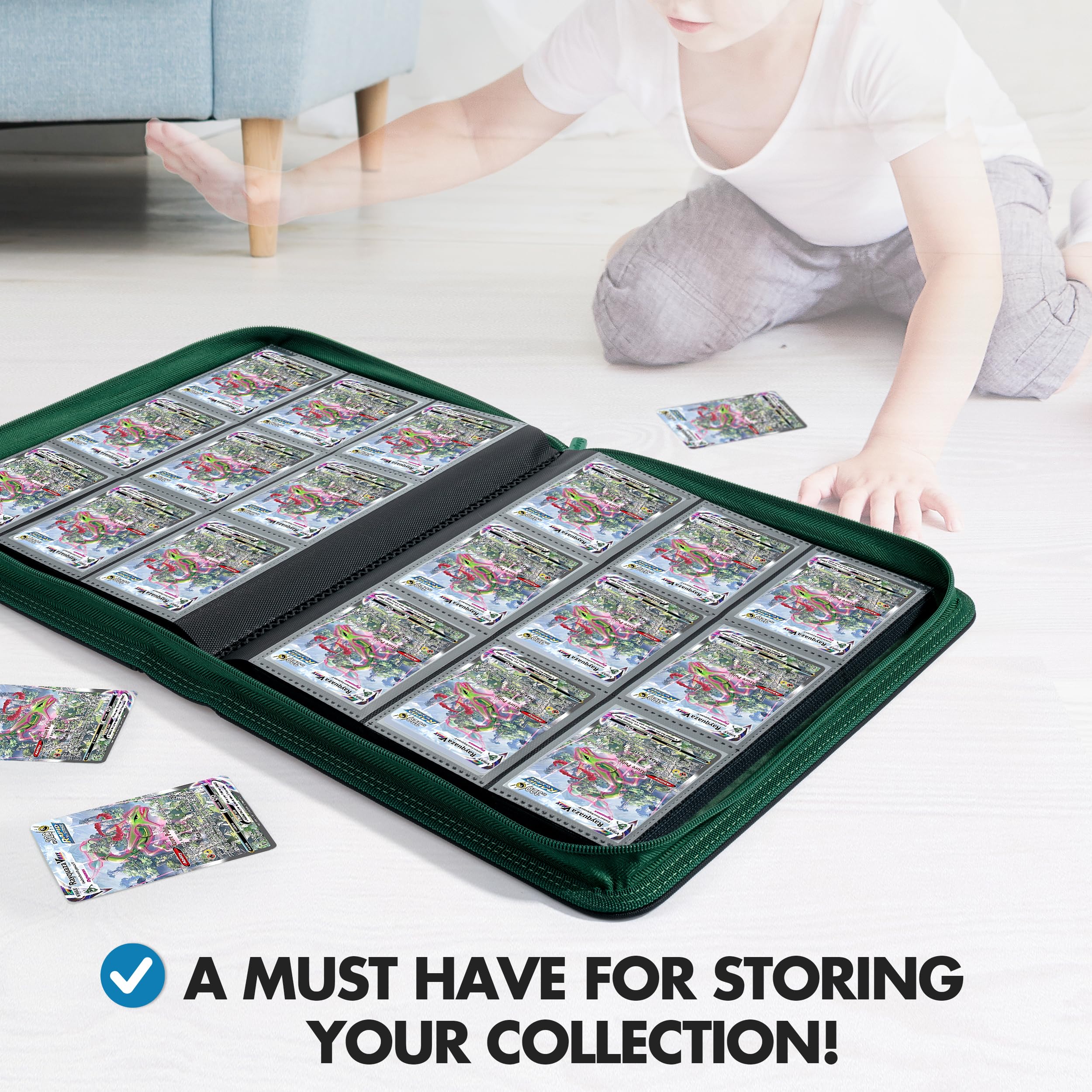 Premium 9-Pocket Trading Card Binder - Side Loading 504 Capacity for Pokemon, Sports, Yugioh & MTG Cards | Durable TCG Card Collection Album with Secure Storage | Perfect for Collectors, Tournaments & Game Nights