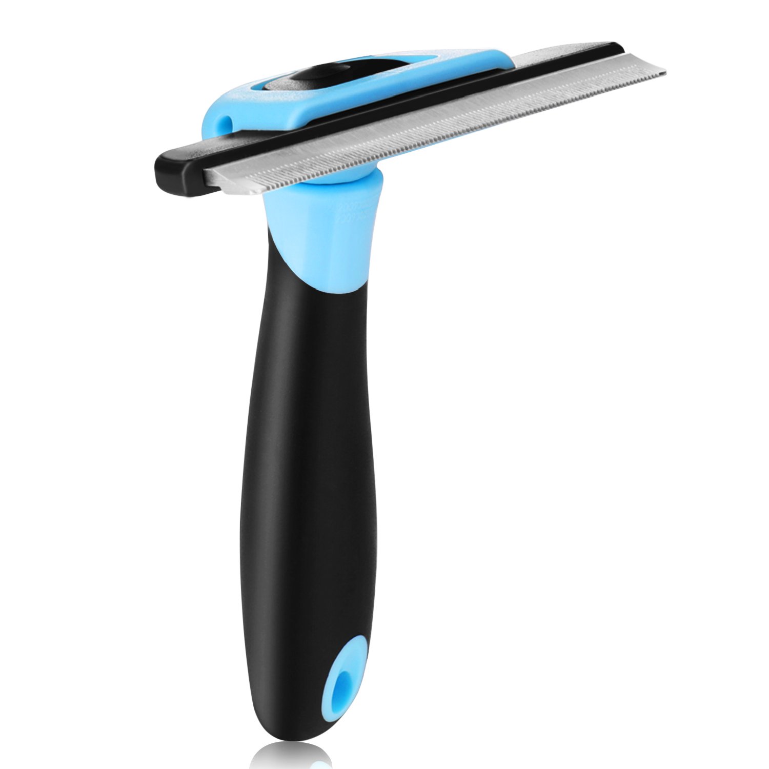 Premium Deshedding Brush for Cats & Dogs - Stainless Steel Pet Grooming Tool for Short & Long Hair, Safe for Small, Medium & Large Breeds - Perfect for Home Grooming & Shedding Control (Blue)