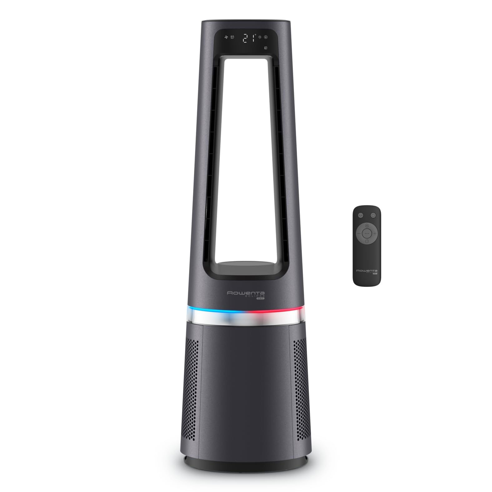 Rowenta Eclipse 3-in-1 Air Purifier, Heater & Fan - Powerful 12-Speed Quiet Operation with Multi-Oscillation, Timer & Delay Start (Model QU5062F0) - Perfect for Bedroom, Office & Home Air Purification & Climate Control