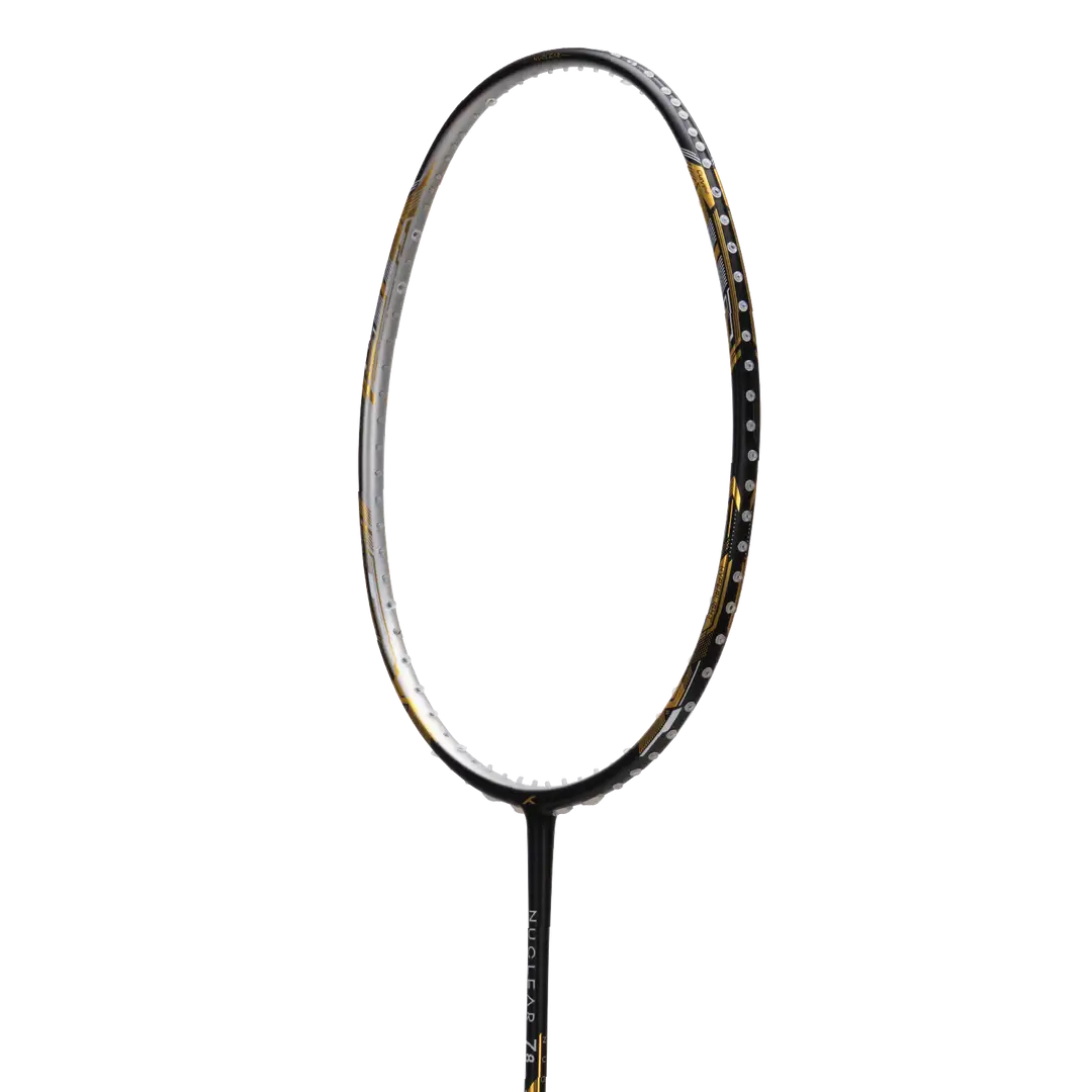 HNDRD Nuclear 78 Badminton Racket - Pre-Strung Carbon Fiber Shuttlecock Racket for Professional & Recreational Play - Perfect for Tournaments, Training & Backyard Games