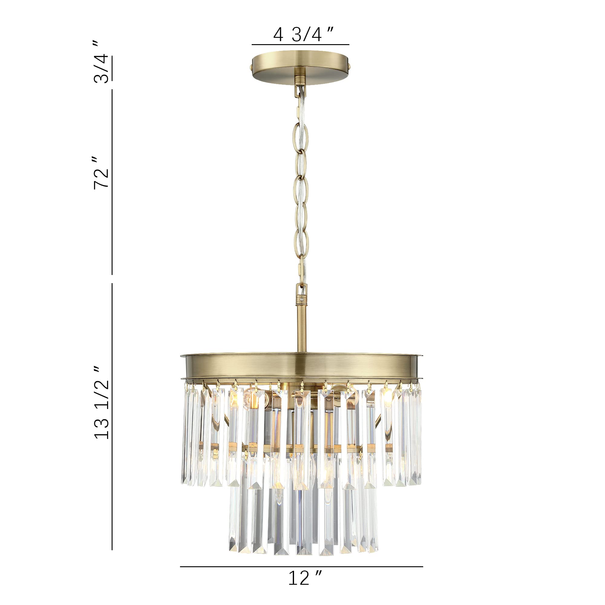 Luxury MEXO Crystal Chandelier Lighting Fixture - 2-Tier Gold Finish Hanging Pendant Ceiling Light for Living Room, Bedroom, Dining Room & Hallway - Elegant Home Decor for Weddings, Parties & Interior Design