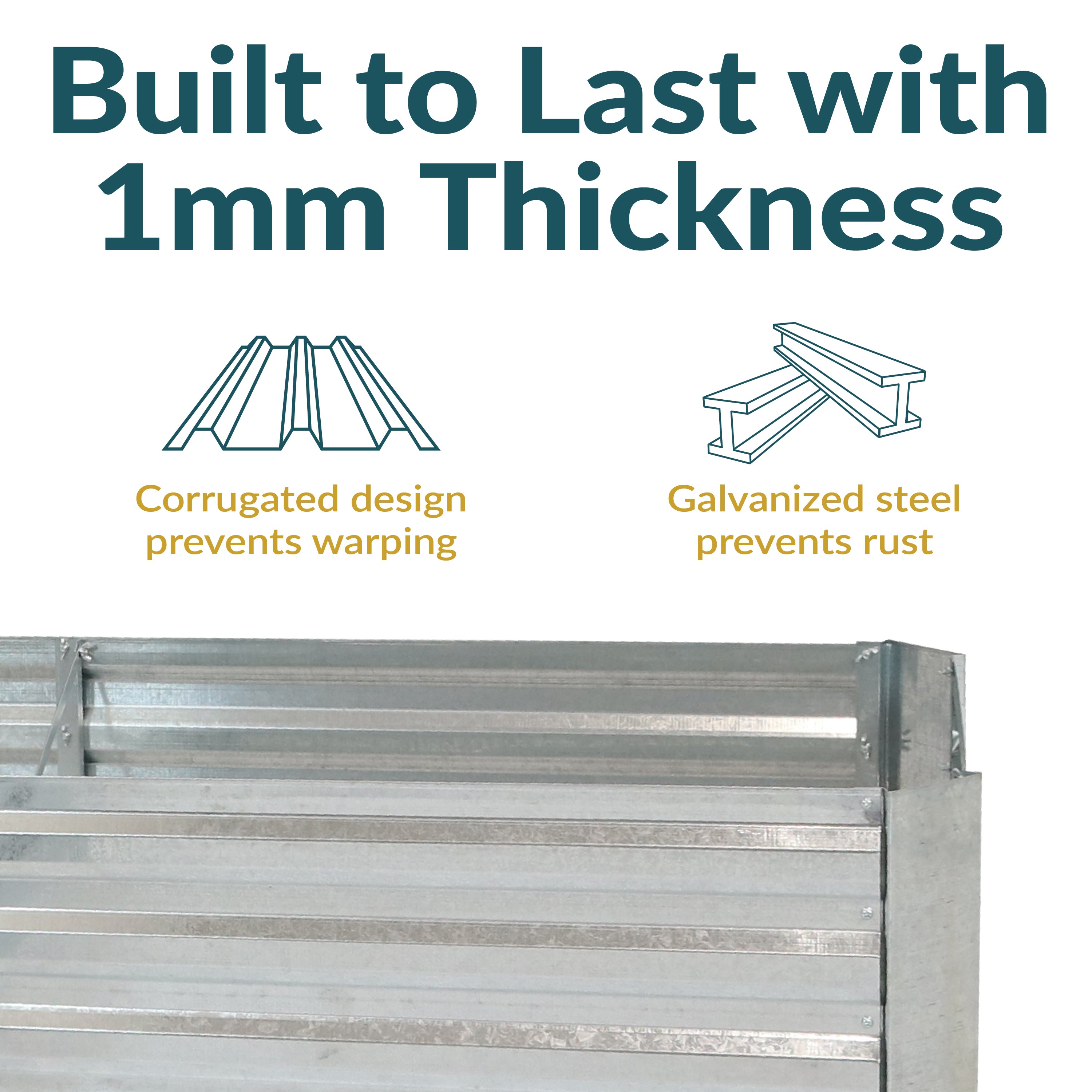 L-Shaped Galvanized Steel Raised Garden Bed Kit - Outdoor Gardening Planter Box for Vegetables, Flowers & Herbs - Perfect for Backyard, Patio & Urban Gardening