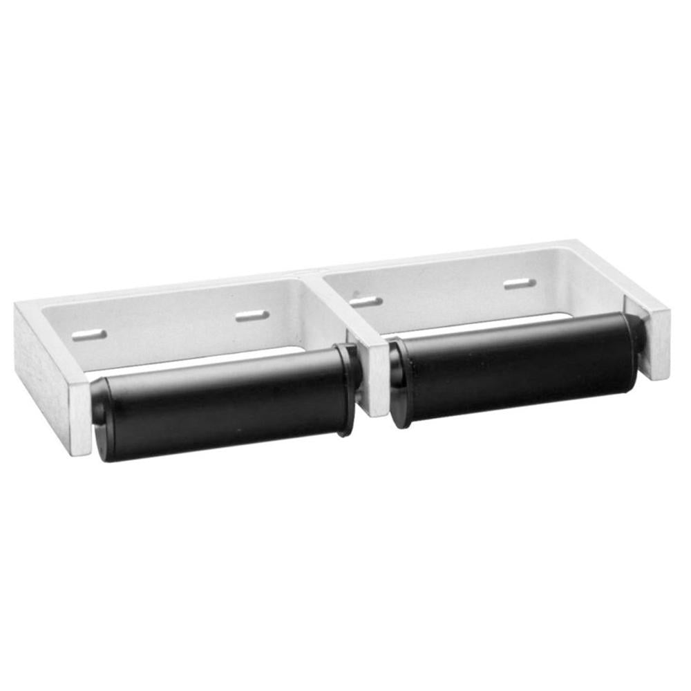 Bobrick B274 ClassicSeries Dual Roll Toilet Paper Dispenser with Controlled Delivery - Surface Mounted Satin Finish for Restrooms, Offices & Commercial Spaces