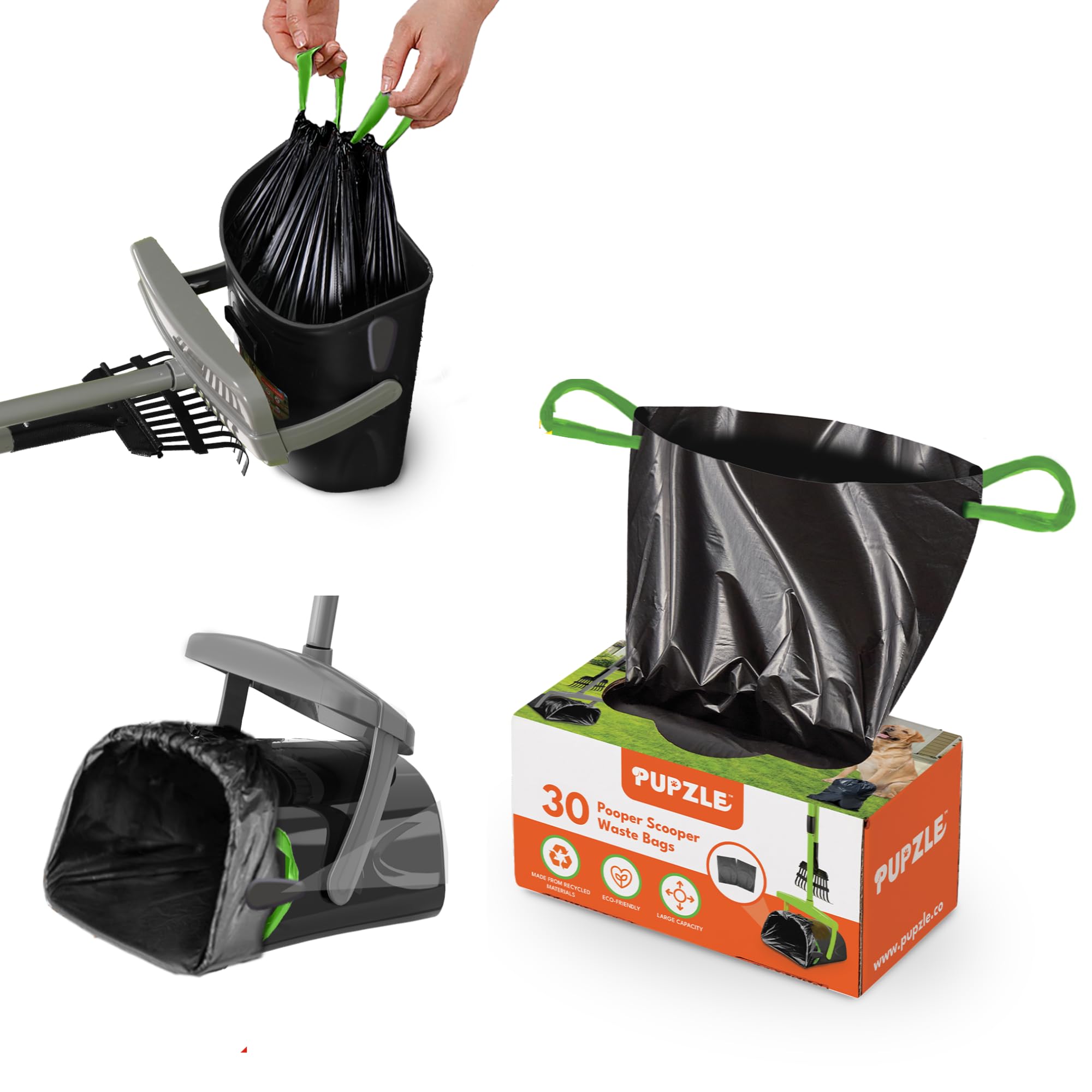 **Eco-Friendly Pooper Scooper Replacement Bags – 30 Pack, Compatible with Side Clip & Swivel Bin with Bag Attachment | Durable, Leak-Proof Dog Waste Bags for Easy Cleanup – Ideal for Backyards, Parks & Pet Owners**