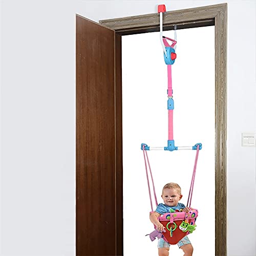 SUOMO Baby Door Jumper - Adjustable Baby Bouncer & Exerciser with Secure Door Clamp for Infants 6-24 Months - Pink Hanging Jump Seat for Toddlers (Boys & Girls) - Perfect for Indoor Play, Motor Skill Development & Active Fun