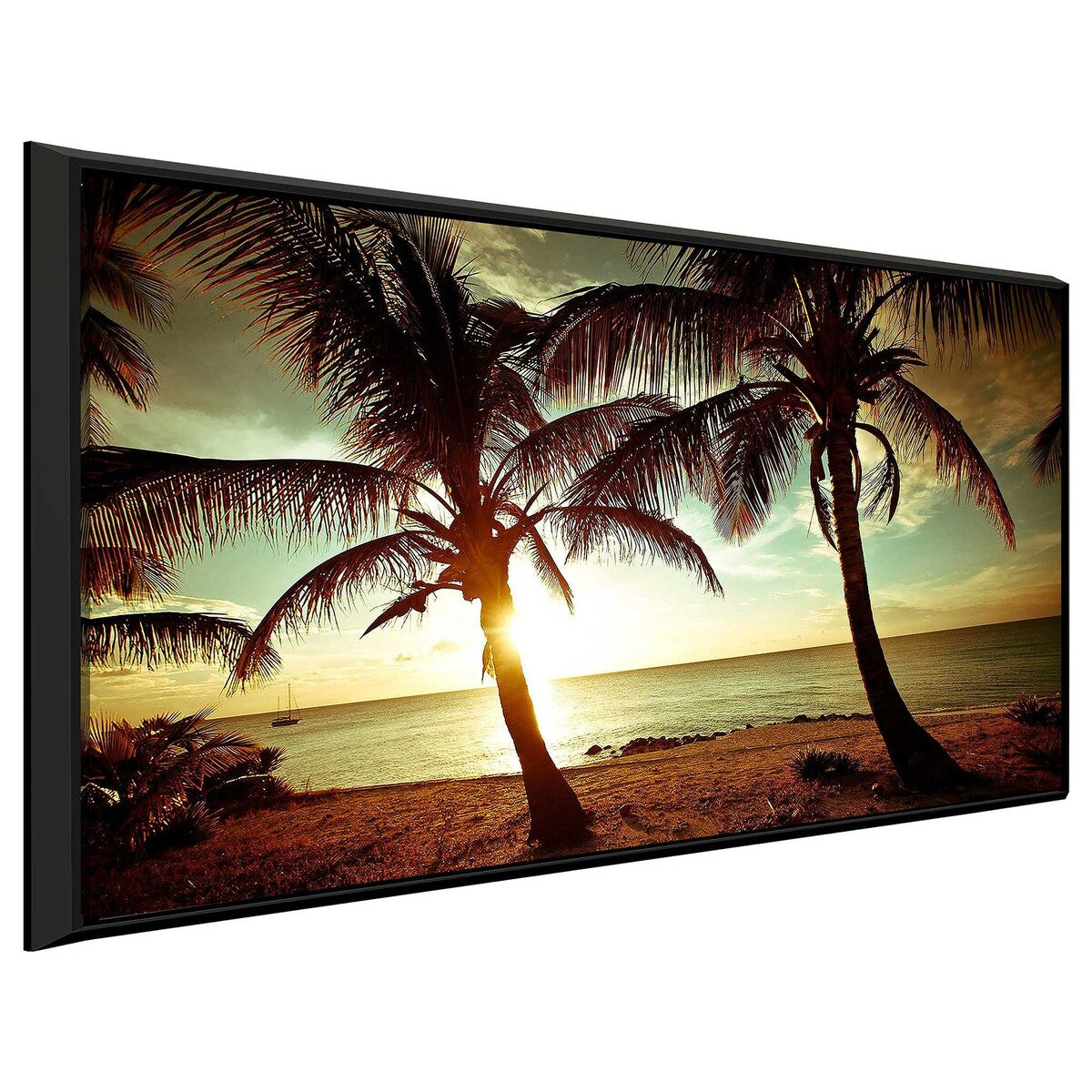Bimini Sunset Floating Canvas Wall Art - Tropical Beach Decor for Living Room, Bedroom & Office