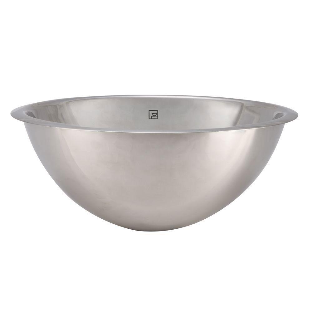 Decolav Simply Stainless 16-Inch Drop-In Round Bathroom Sink - Polished Stainless Steel (Model 524045) - Perfect for Modern Bathrooms & Powder Rooms